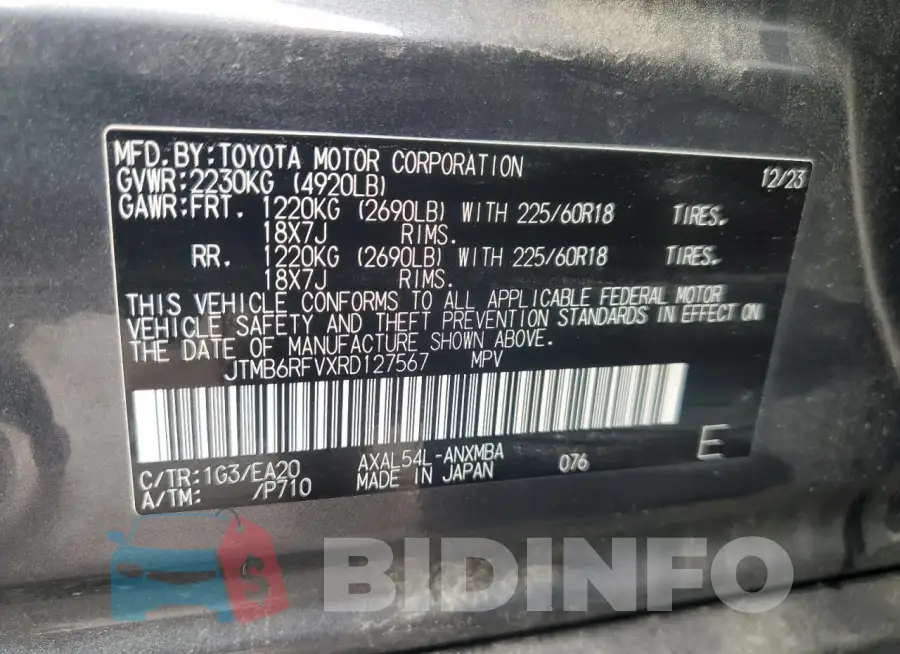 JTMB6RFVXRD127567 Photo# 13