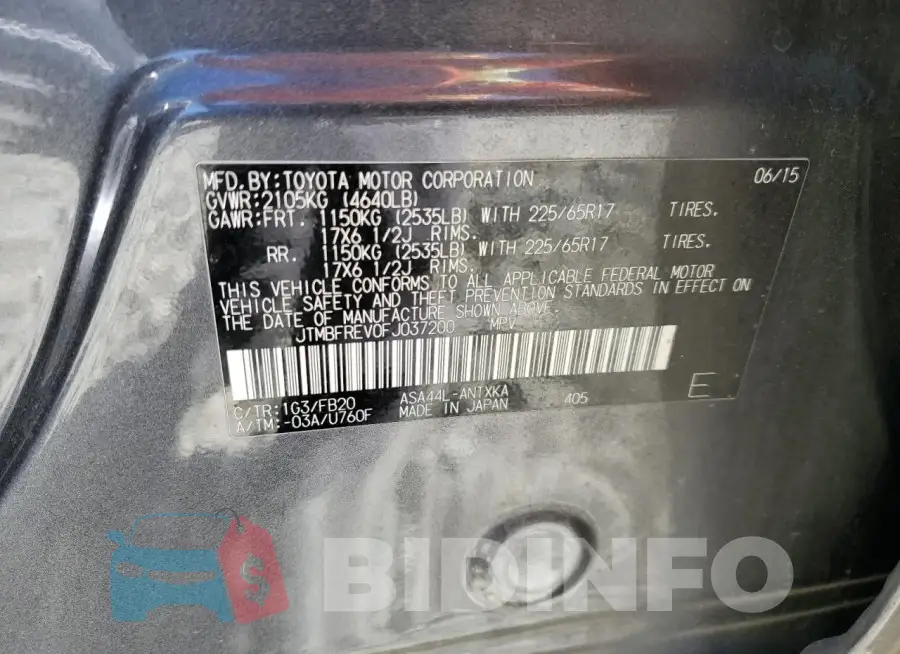 JTMBFREV0FJ037200 Photo# 13