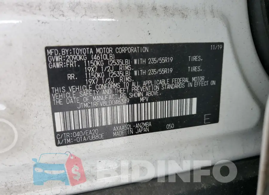 JTMC1RFV8LD046349 Photo# 13