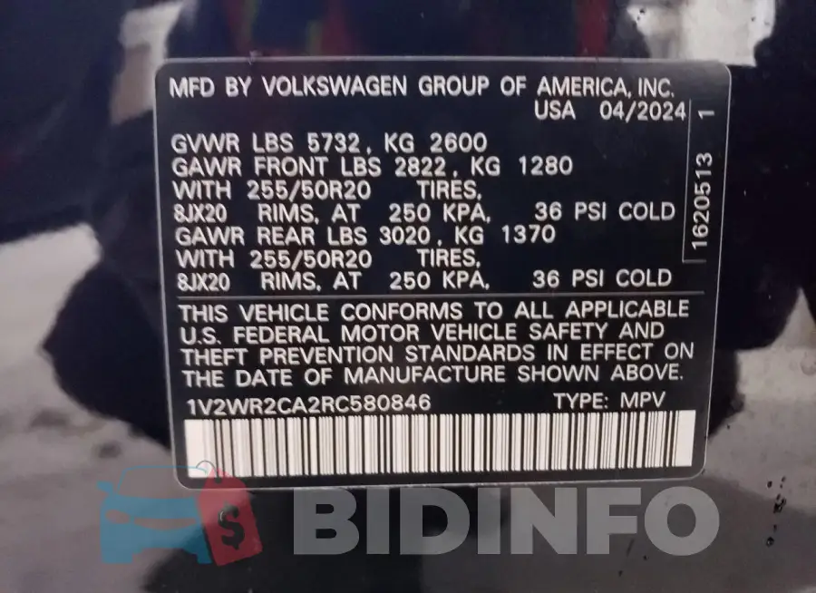 1V2WR2CA2RC580846 Photo# 14