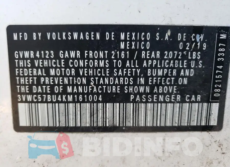 3VWC57BU4KM161004 Photo# 12