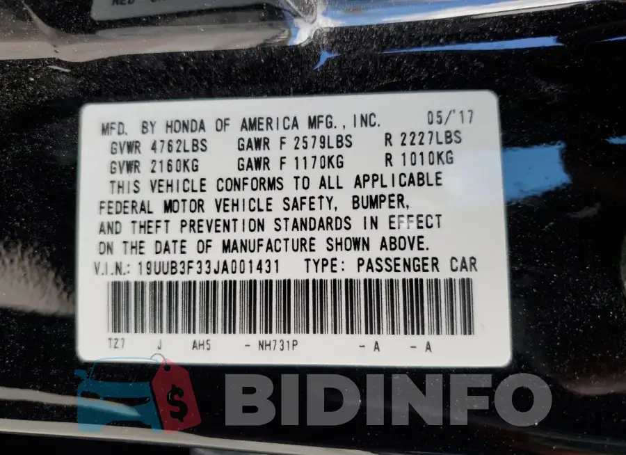 19UUB3F33JA001431 Photo# 12