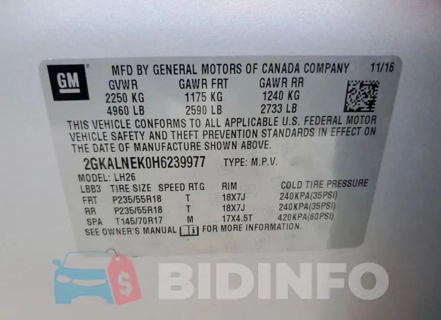 2GKALNEK0H6239977 Photo# 14