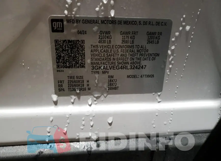3GKALVEG4RL324247 Photo# 13