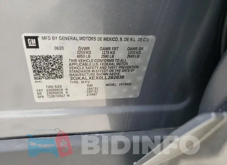 3GKALXEX0LL282839 Photo# 13