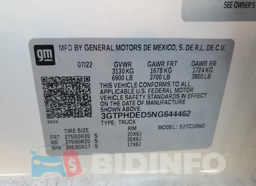 3GTPHDED5NG644462 Photo# 12