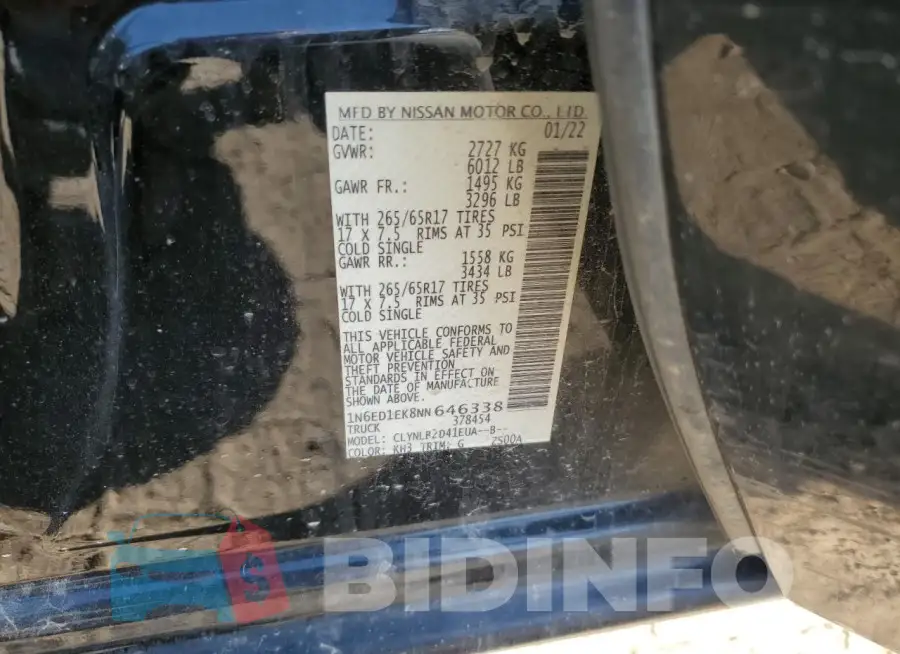 1N6ED1EK8NN646338 Photo# 13