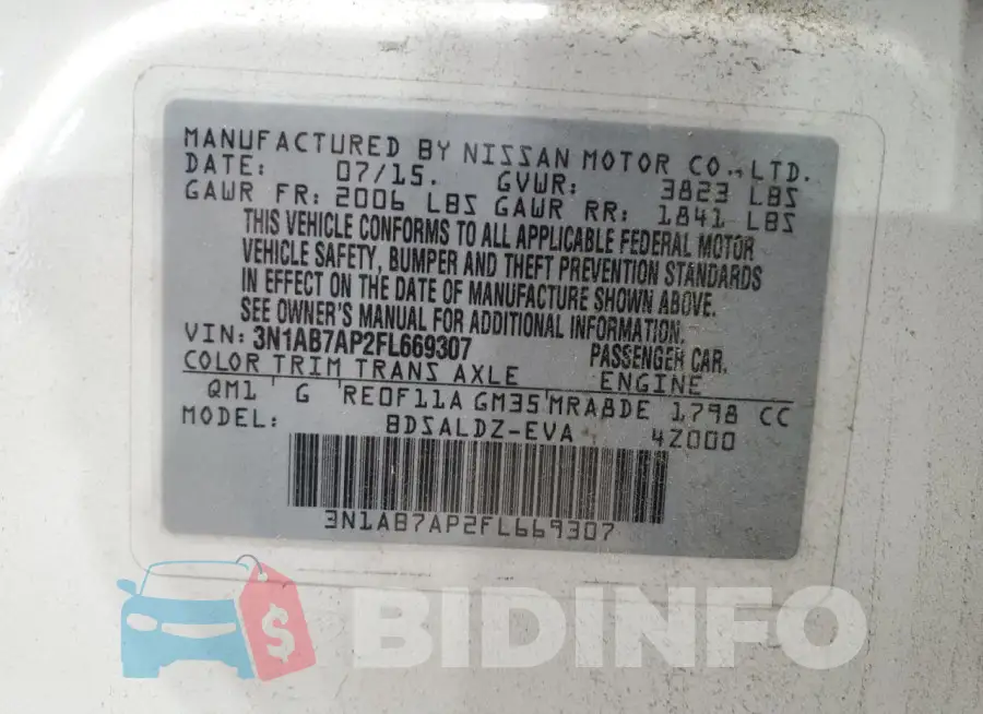 3N1AB7AP2FL669307 Photo# 12