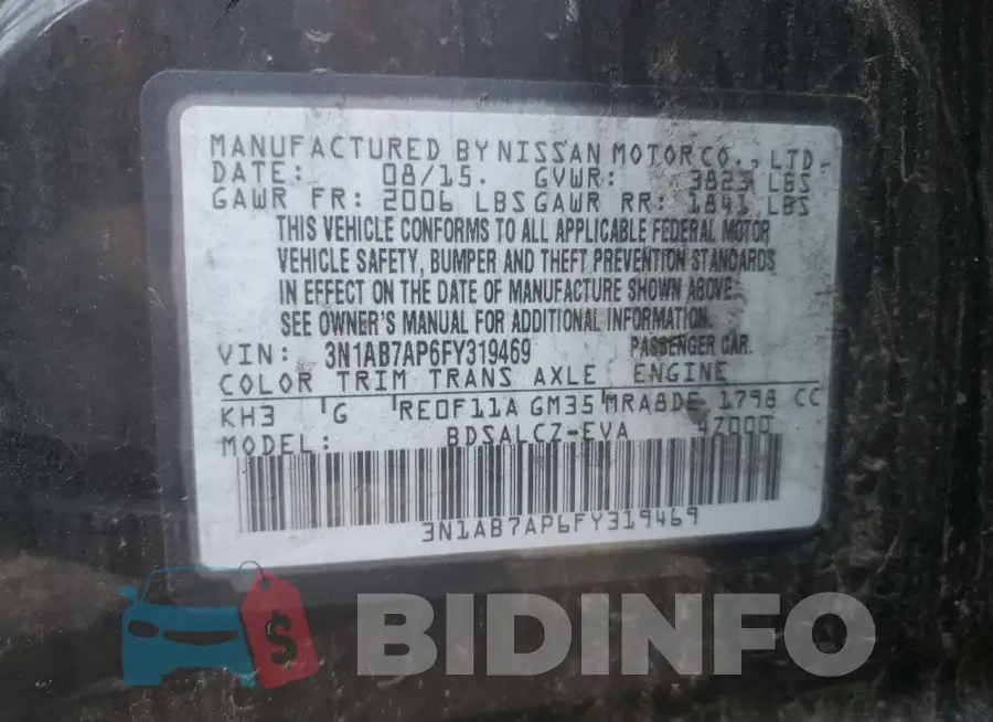 3N1AB7AP6FY319469 Photo# 13