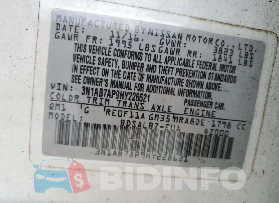 3N1AB7AP9HY228621 Photo# 12