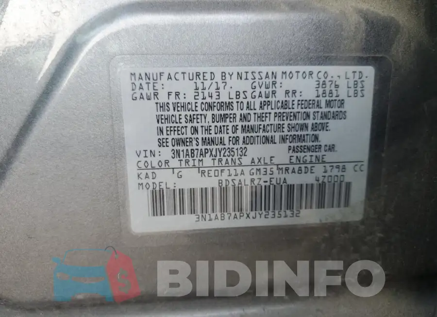 3N1AB7APXJY235132 Photo# 12