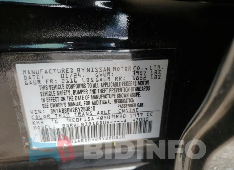 3N1AB8BV2RY280810 Photo# 12