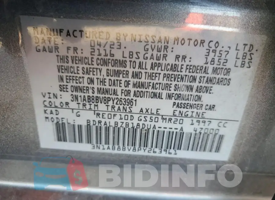 3N1AB8BV8PY263961 Photo# 13