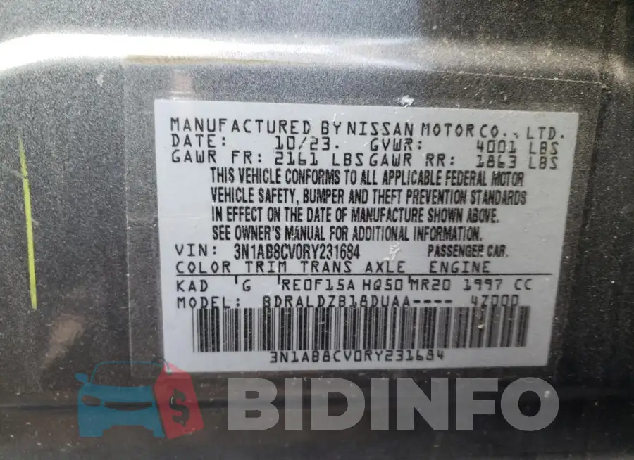 3N1AB8CV0RY231684 Photo# 12