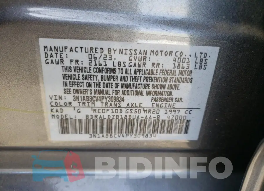 3N1AB8CV4PY309834 Photo# 12