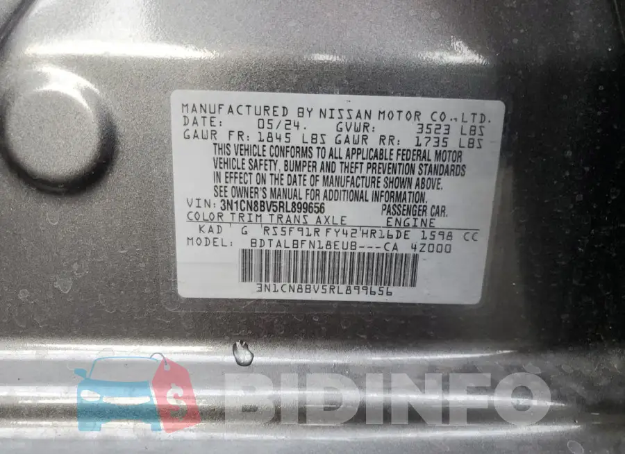 3N1CN8BV5RL899656 Photo# 12