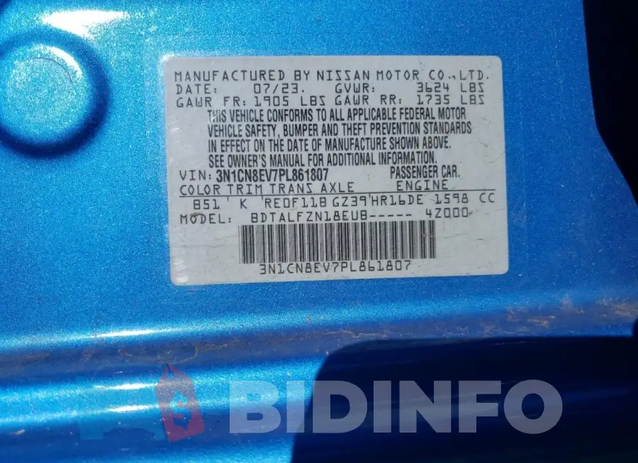 3N1CN8EV7PL861807 Photo# 13