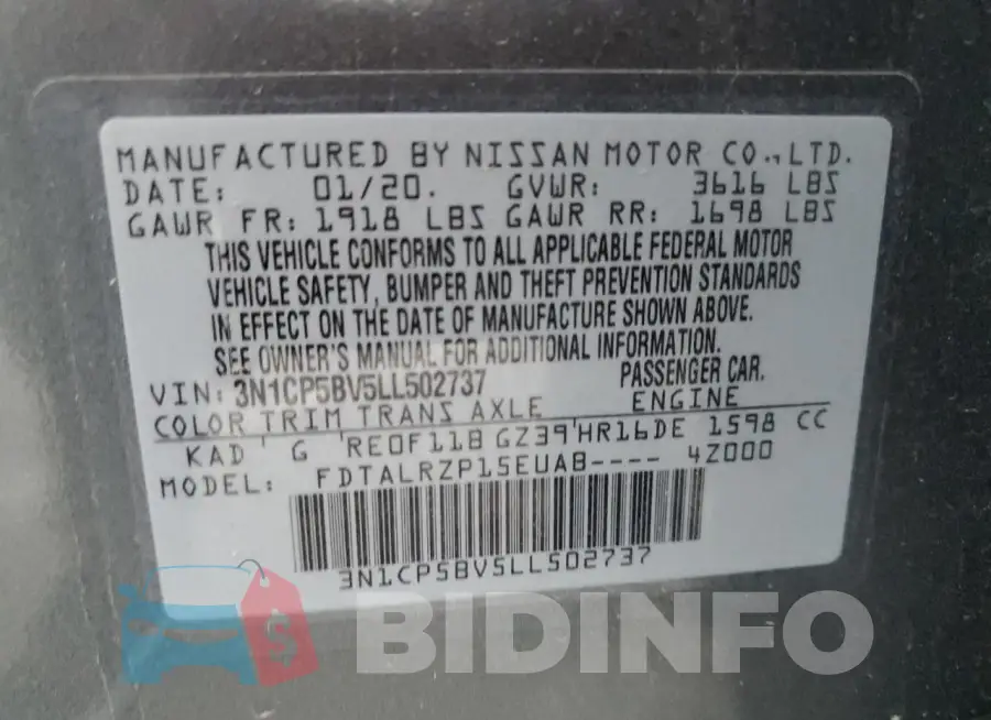 3N1CP5BV5LL502737 Photo# 13