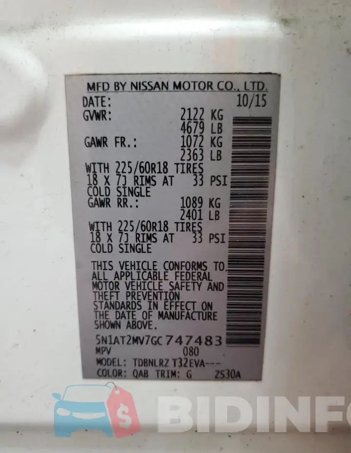 5N1AT2MV7GC747483 Photo# 13