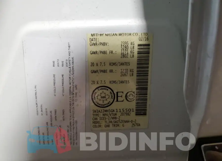 5N1AZ2MH5GN115501 Photo# 14