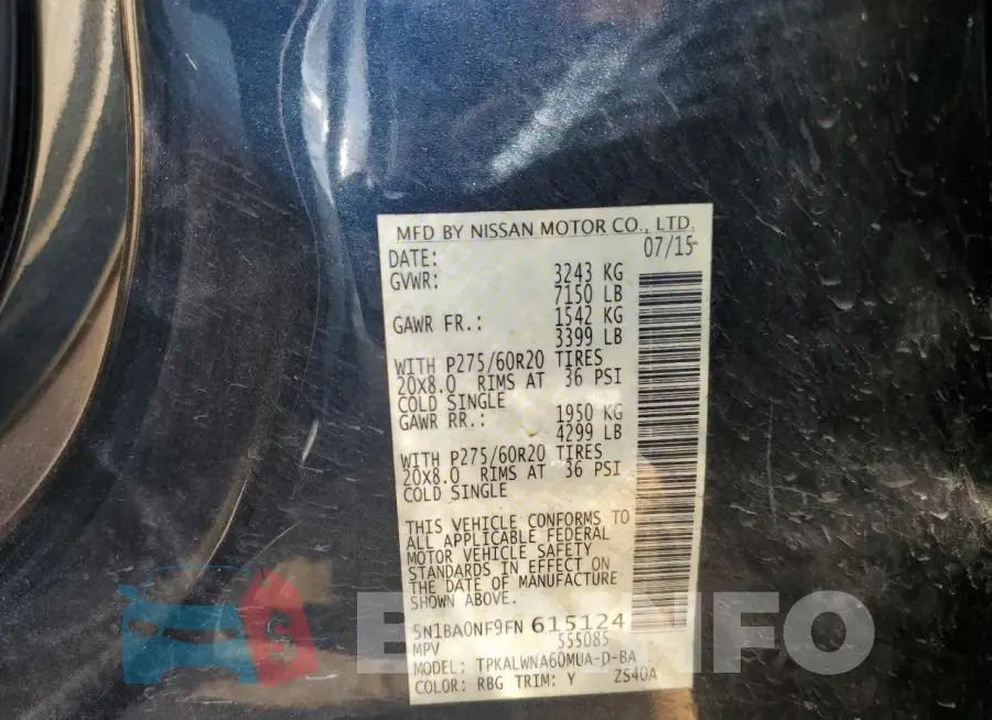 5N1BA0NF9FN615124 Photo# 13