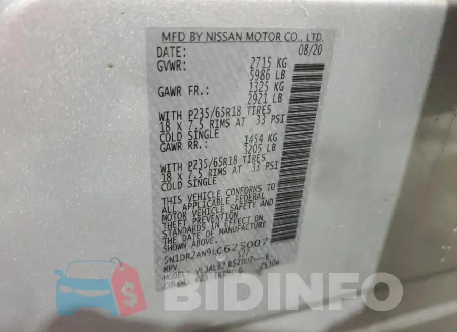5N1DR2AN9LC625007 Photo# 14