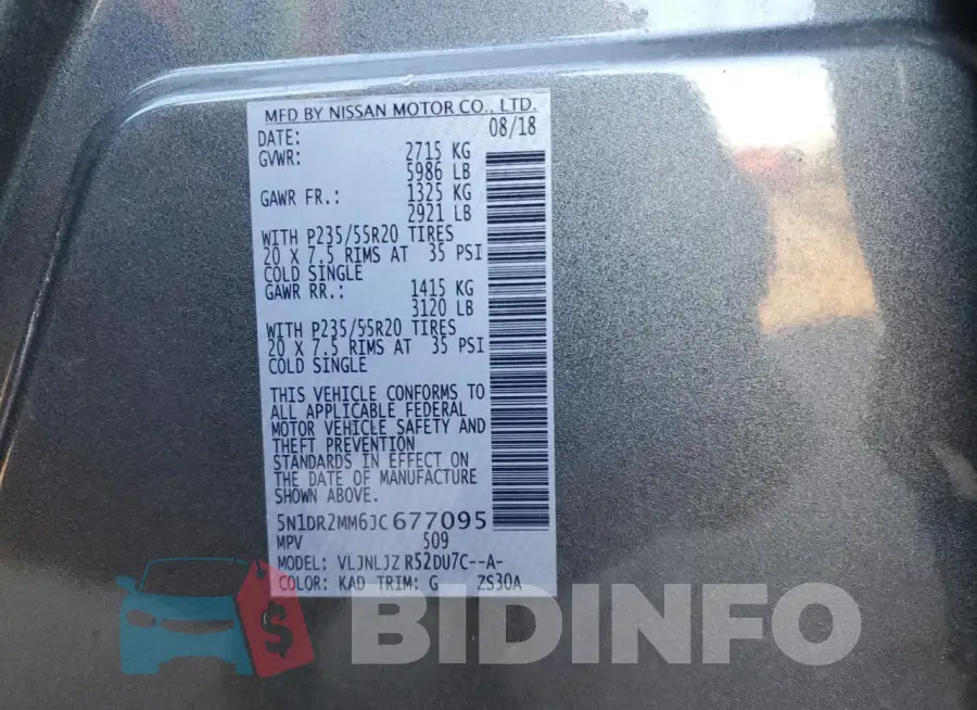 5N1DR2MM6JC677095 Photo# 14