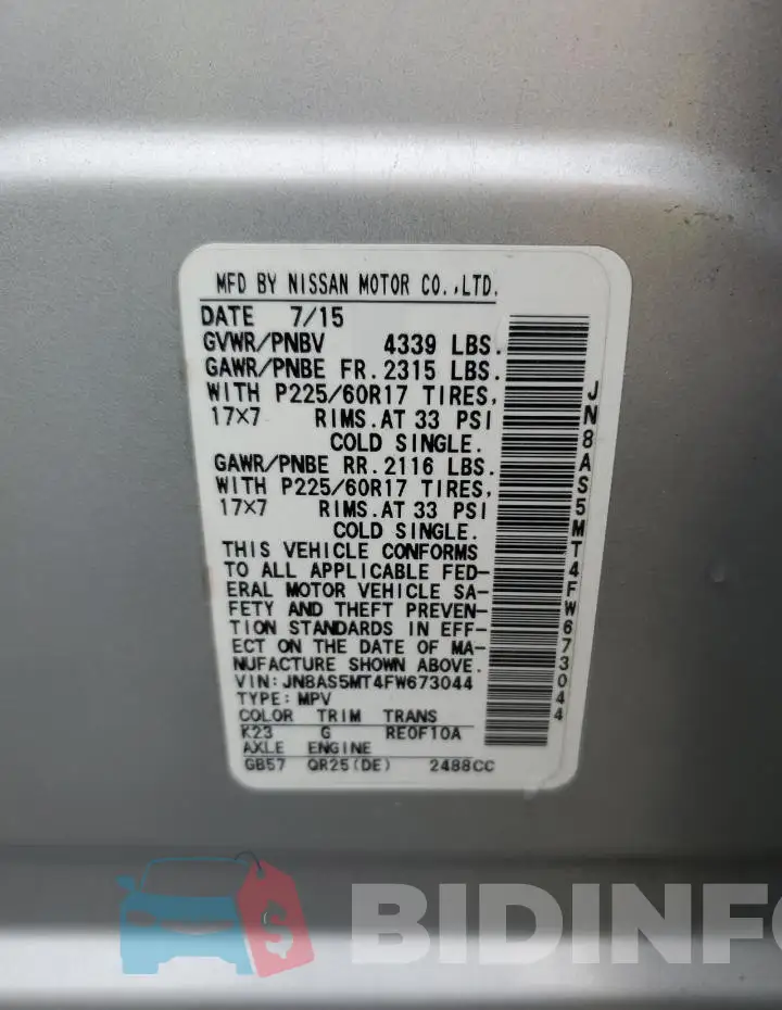 JN8AS5MT4FW673044 Photo# 14