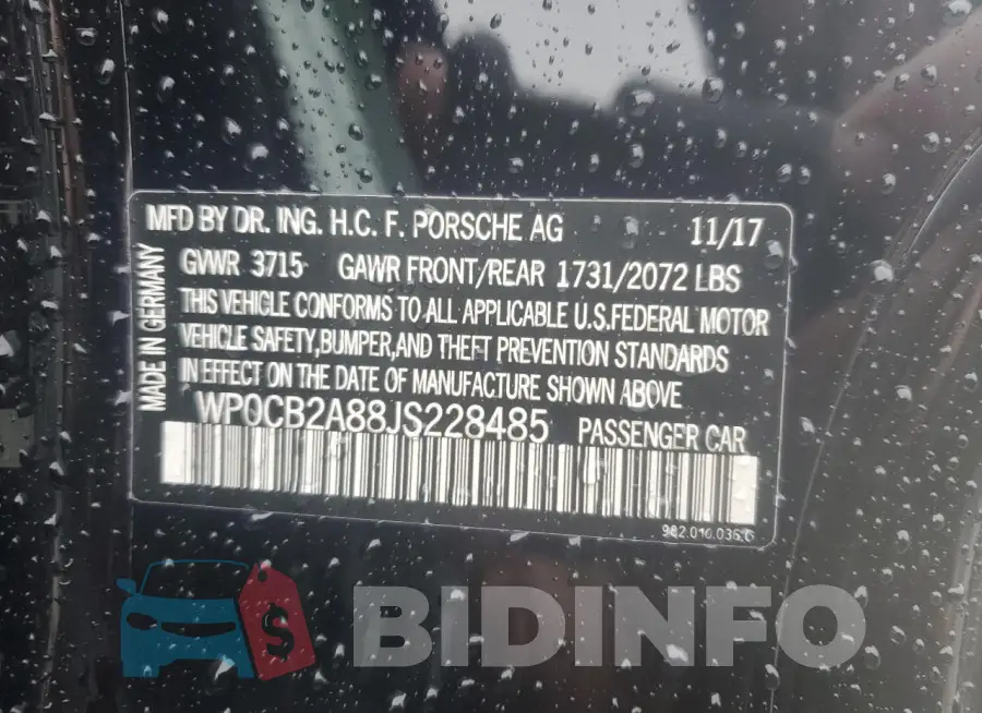 WP0CB2A88JS228485 Photo# 12