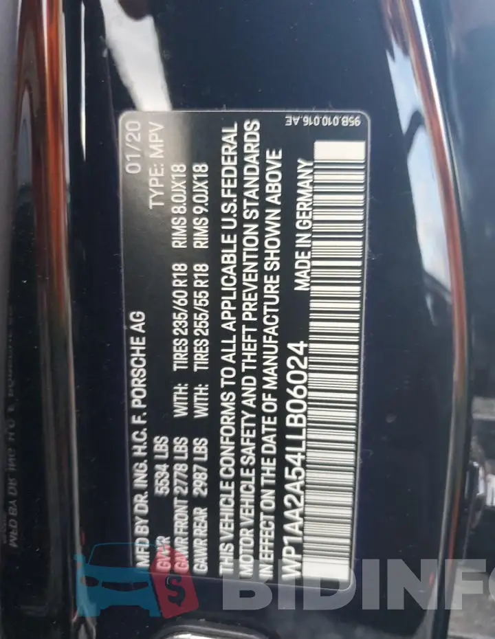 WP1AA2A54LLB06024 Photo# 13