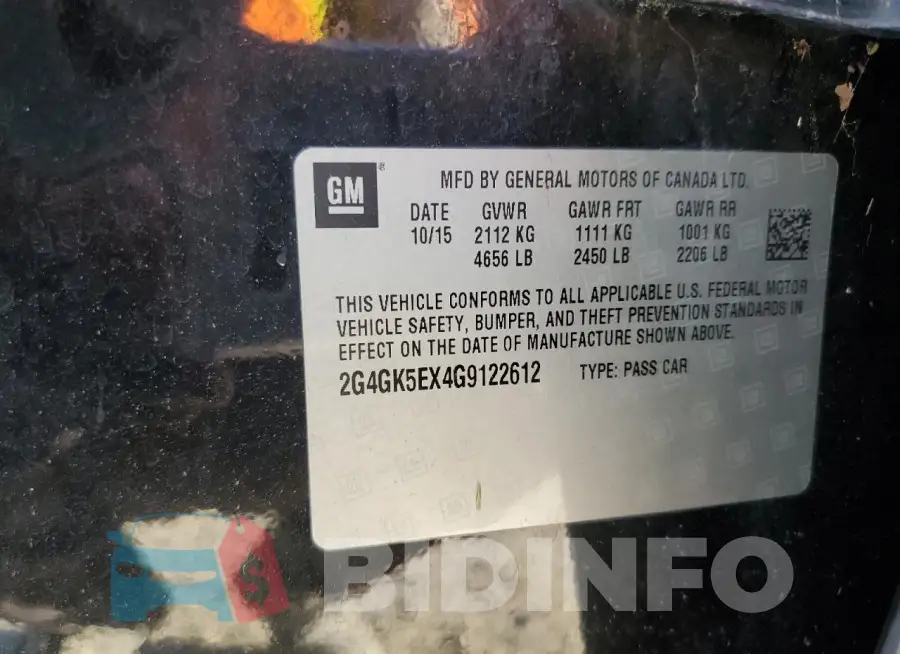 2G4GK5EX4G9122612 Photo# 13
