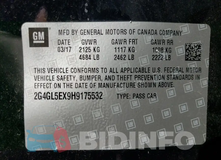 2G4GL5EX9H9175532 Photo# 13