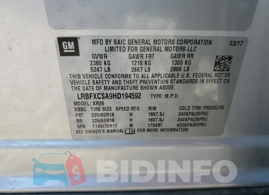 LRBFXCSA9HD194592 Photo# 13