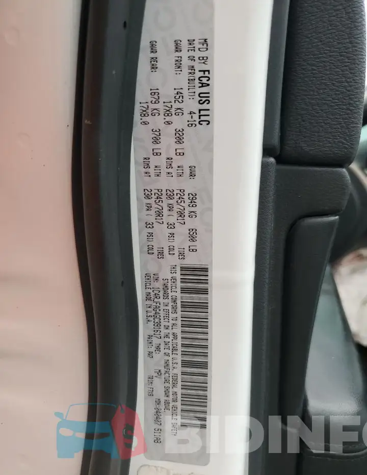 1C4RJFAG4GC391617 Photo# 13