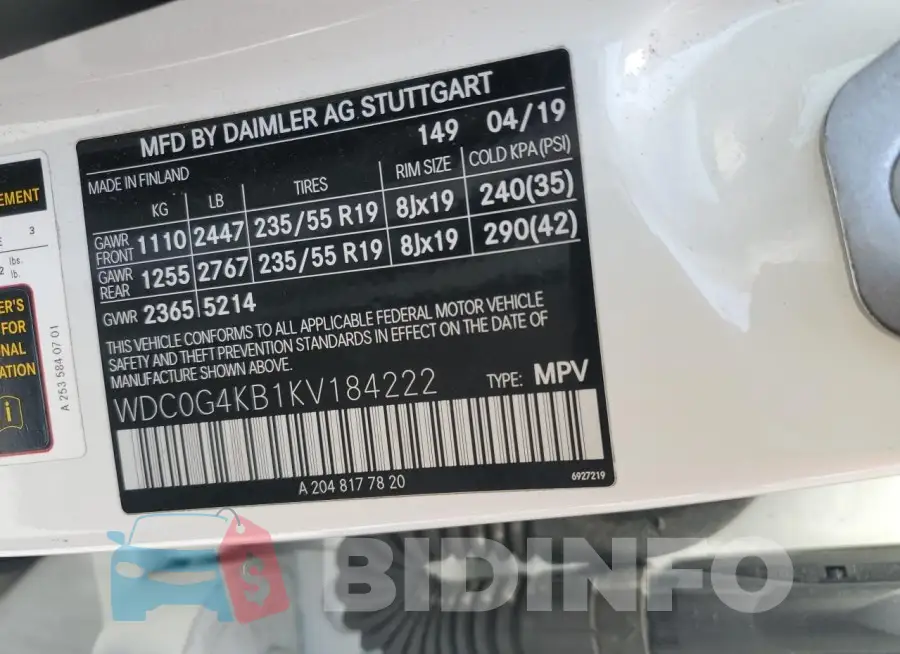 WDC0G4KB1KV184222 Photo# 13