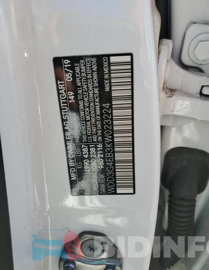 WDD3G4EB3KW023224 Photo# 12