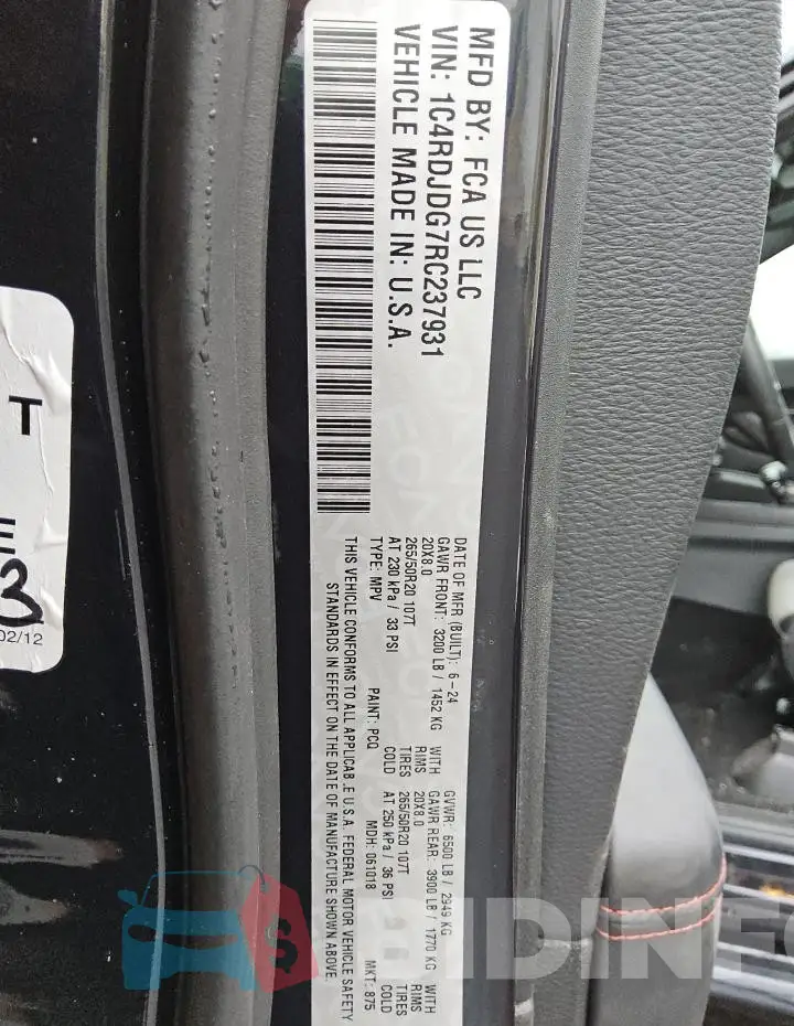 1C4RDJDG7RC237931 Photo# 13