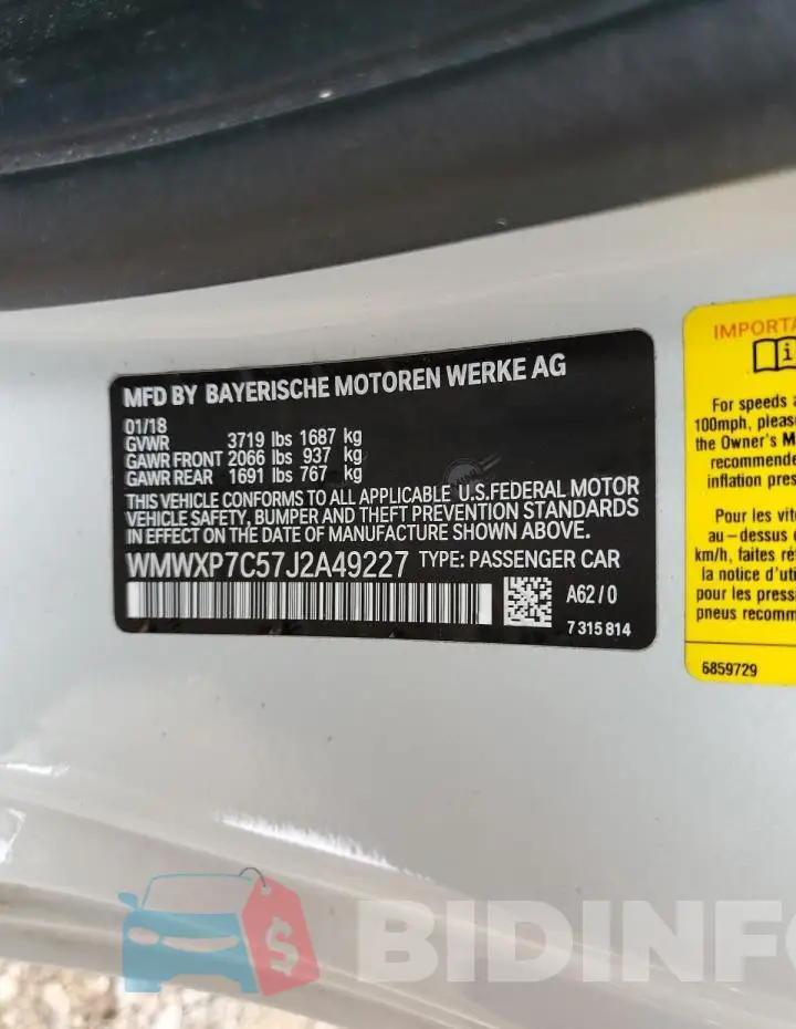 WMWXP7C57J2A49227 Photo# 13