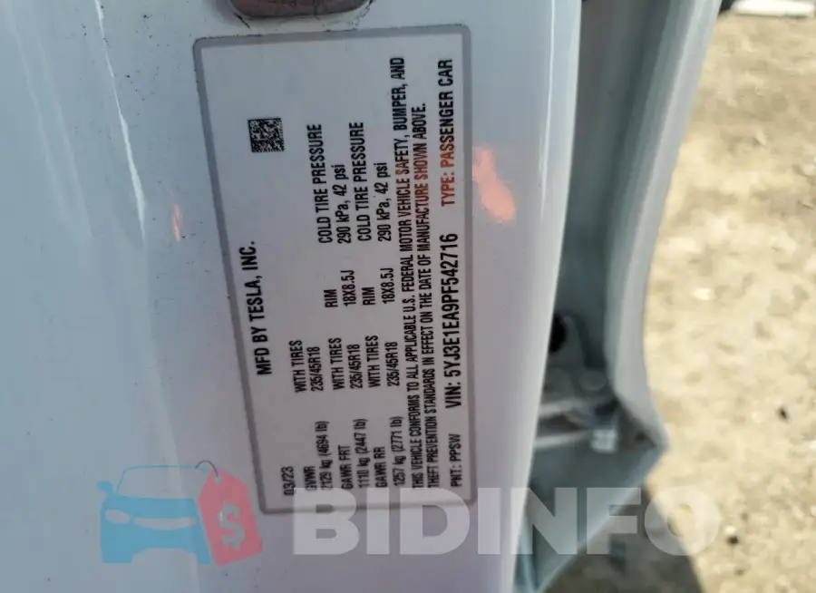 5YJ3E1EA9PF542716 Photo# 13