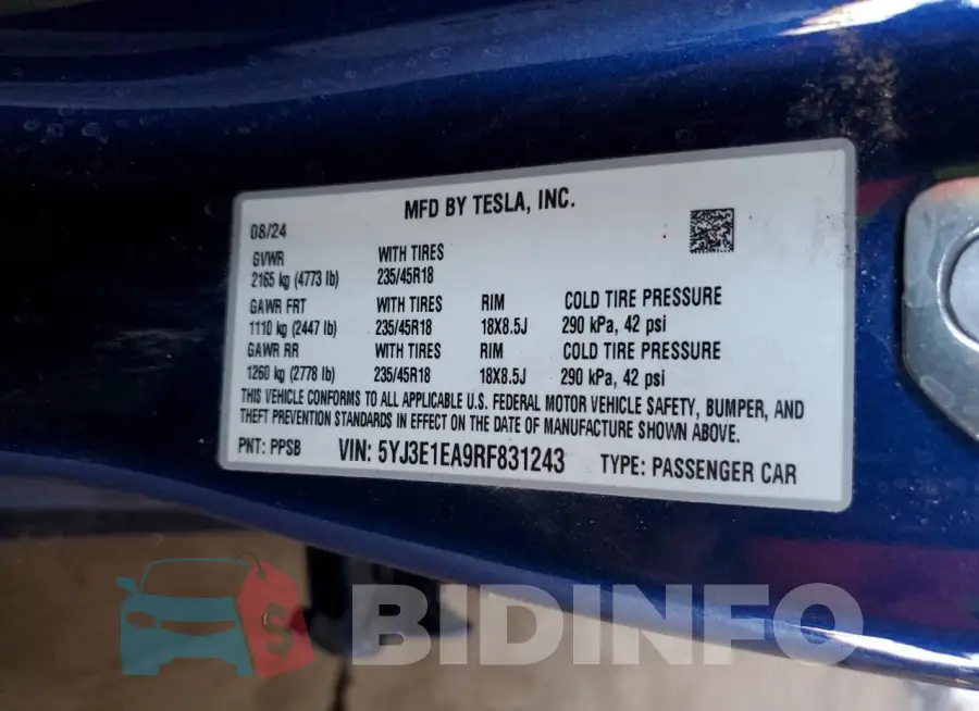 5YJ3E1EA9RF831243 Photo# 13