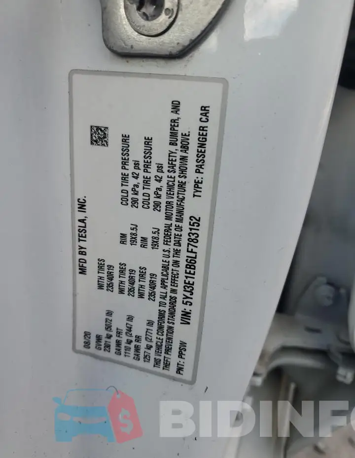 5YJ3E1EB6LF783152 Photo# 13