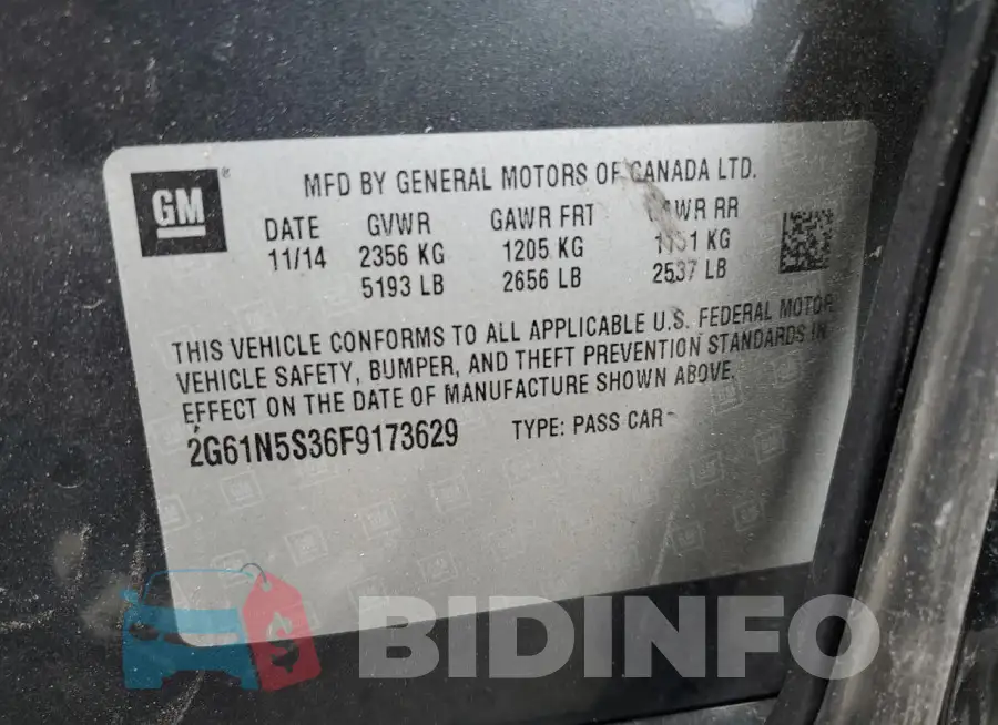 2G61N5S36F9173629 Photo# 12
