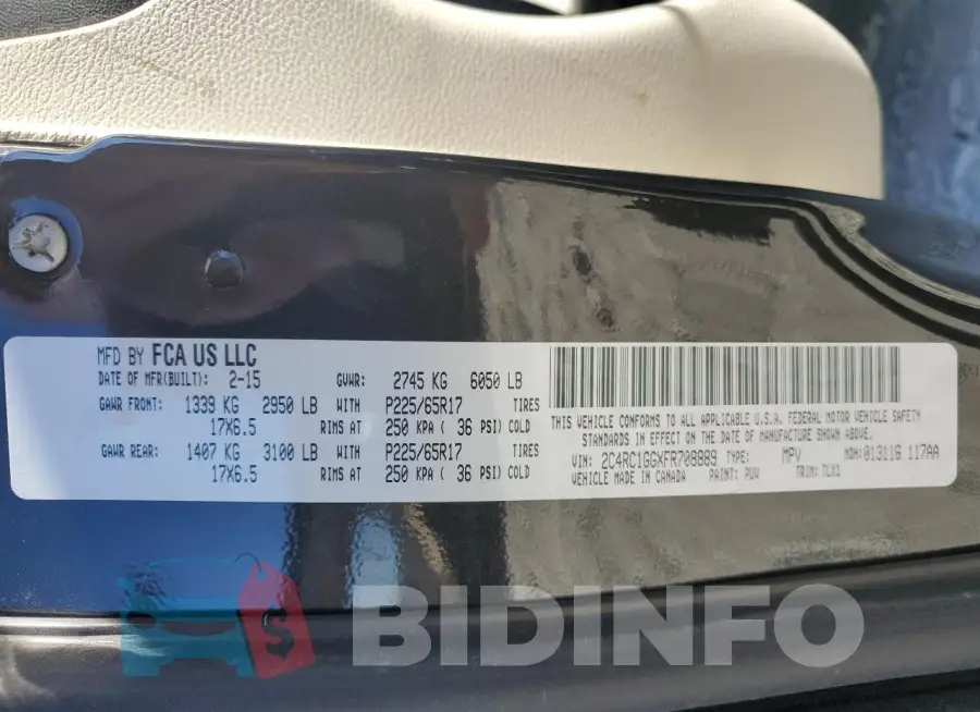 2C4RC1GGXFR708889 Photo# 13