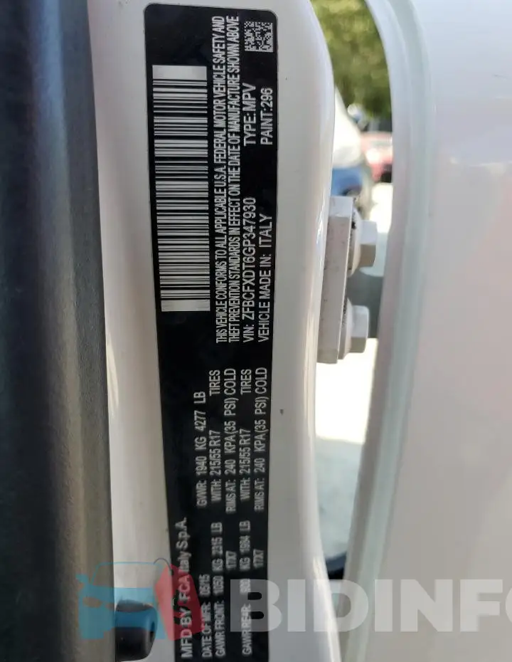 ZFBCFXDT6GP347930 Photo# 12