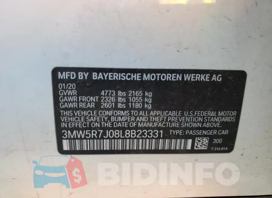 3MW5R7J08L8B23331 Photo# 12