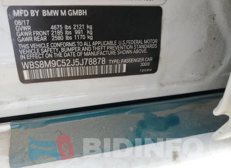WBS8M9C52J5J78878 Photo# 13