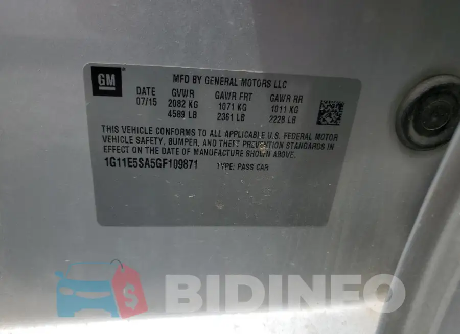 1G11E5SA5GF109871 Photo# 12