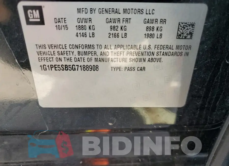 1G1PE5SB5G7188908 Photo# 13