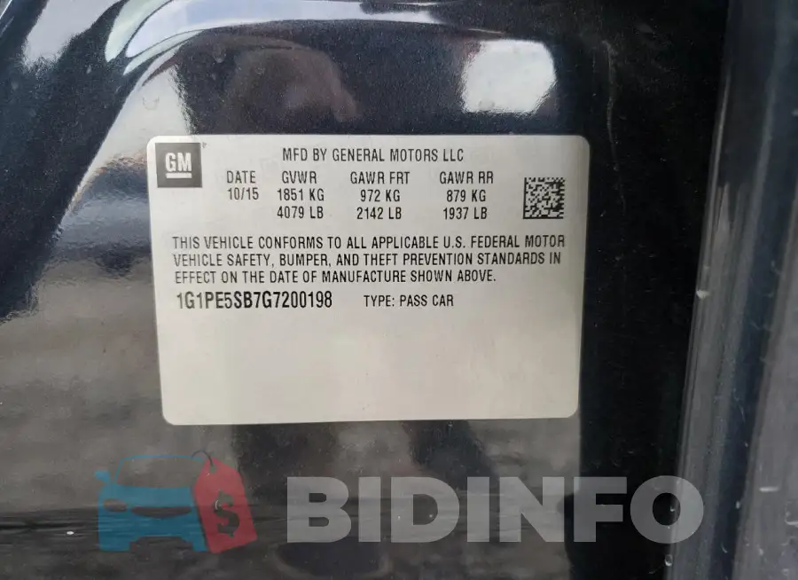 1G1PE5SB7G7200198 Photo# 12