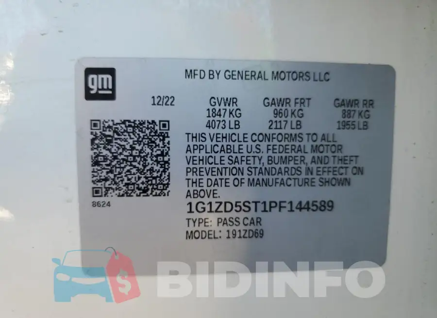 1G1ZD5ST1PF144589 Photo# 13